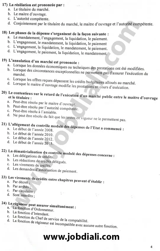 Exemple Concours Administrateurs 2ème grade 2021 - Ministère de la Santé