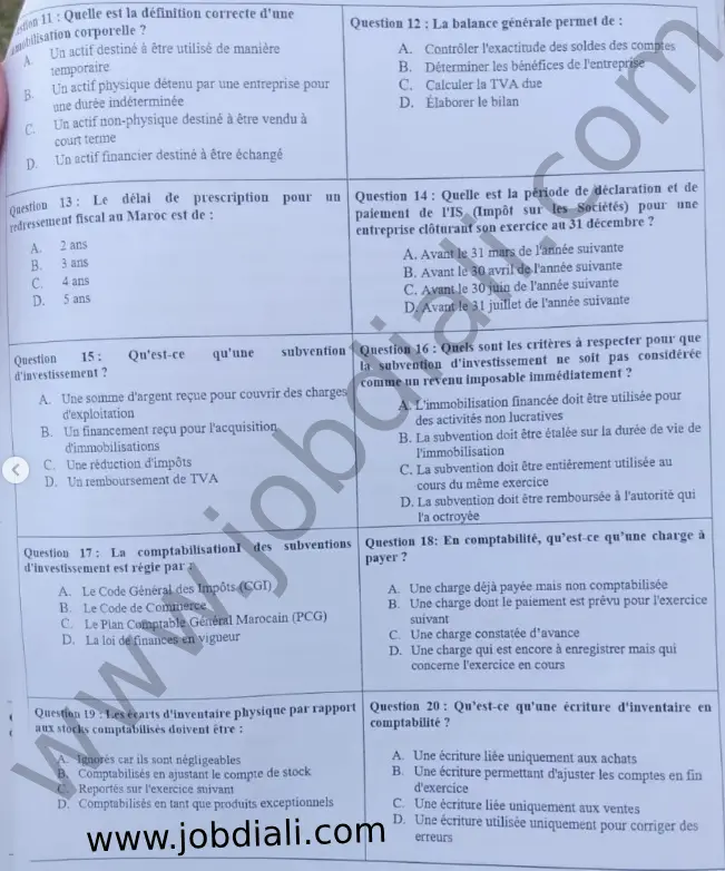 Administrateur 2ème grade Gestion Financière et Comptable 2024 – Ministère de l’Agriculture